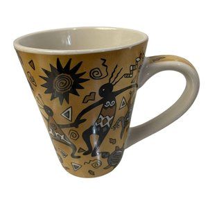 California Pantry Mug Cup Southwestern Design Turtles Lizard Brown Teacup 5"